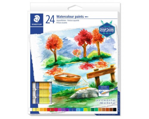 ESTUCHE DE CARTÓN CON 24 TUBOS DE ACUARELAS, COLORES SURTIDOS STAEDTLER 8880 C24 (Espera 4 dias)